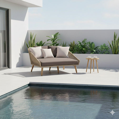 Daybed Avarua akasie/polypropylen 126x160 cm forfra