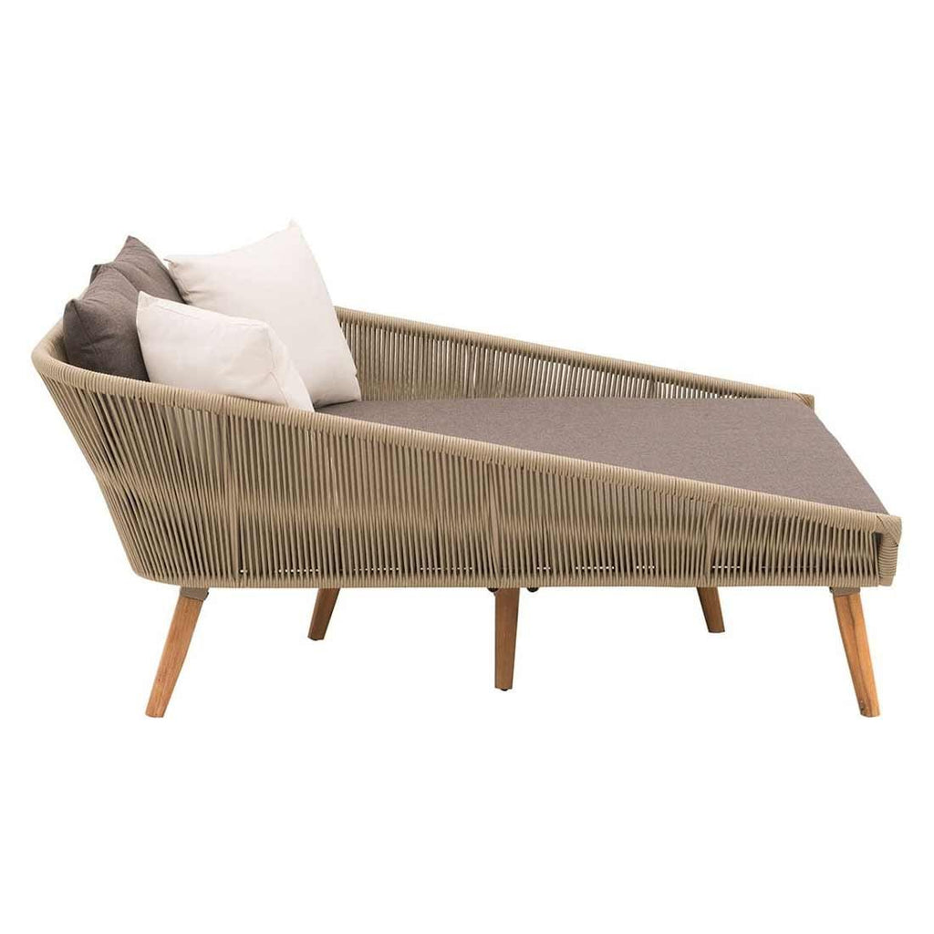 Daybed Avarua akasie/polypropylen 126x160 cm montert på terrasse