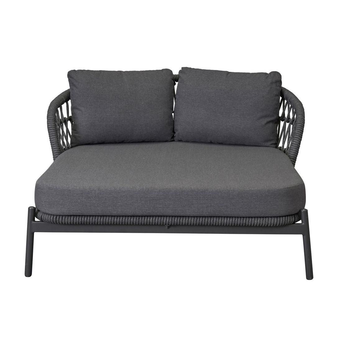 Daybed Bari aluminium tau 148x164 cm antrasitt montert i hage