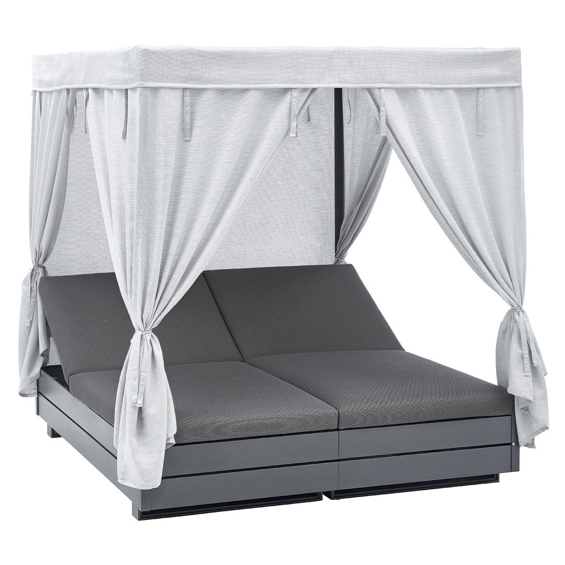 Daybed Boxx aluminium med justerbar rygg antrasitt bakside