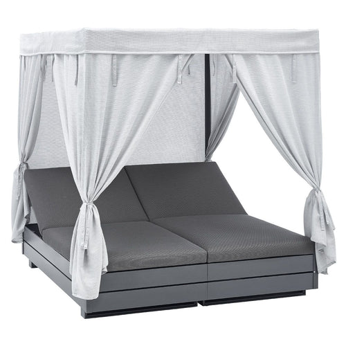 Daybed Boxx aluminium med justerbar rygg antrasitt bakside