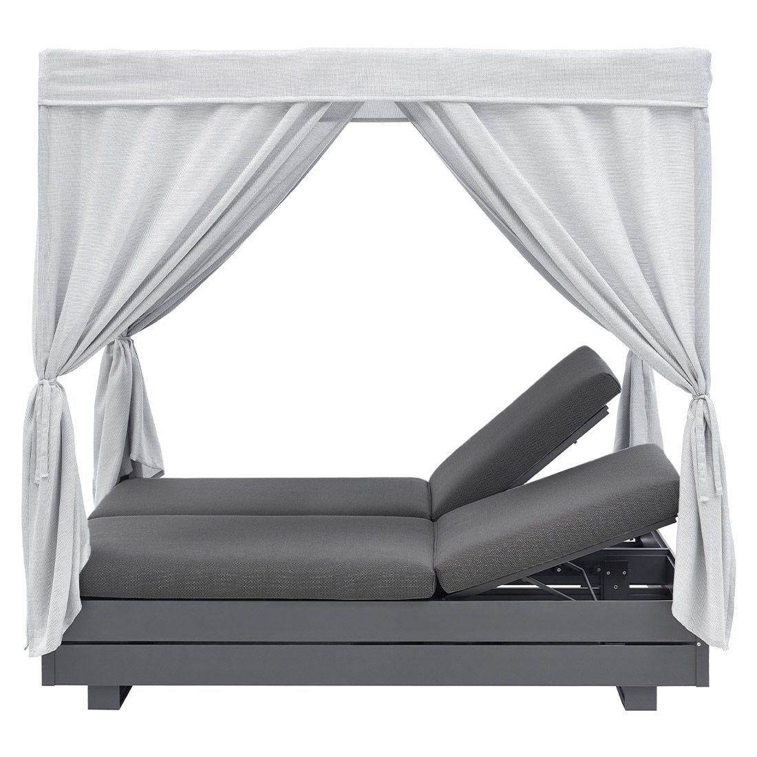 Daybed Boxx aluminium med justerbar rygg antrasitt montert på terrasse