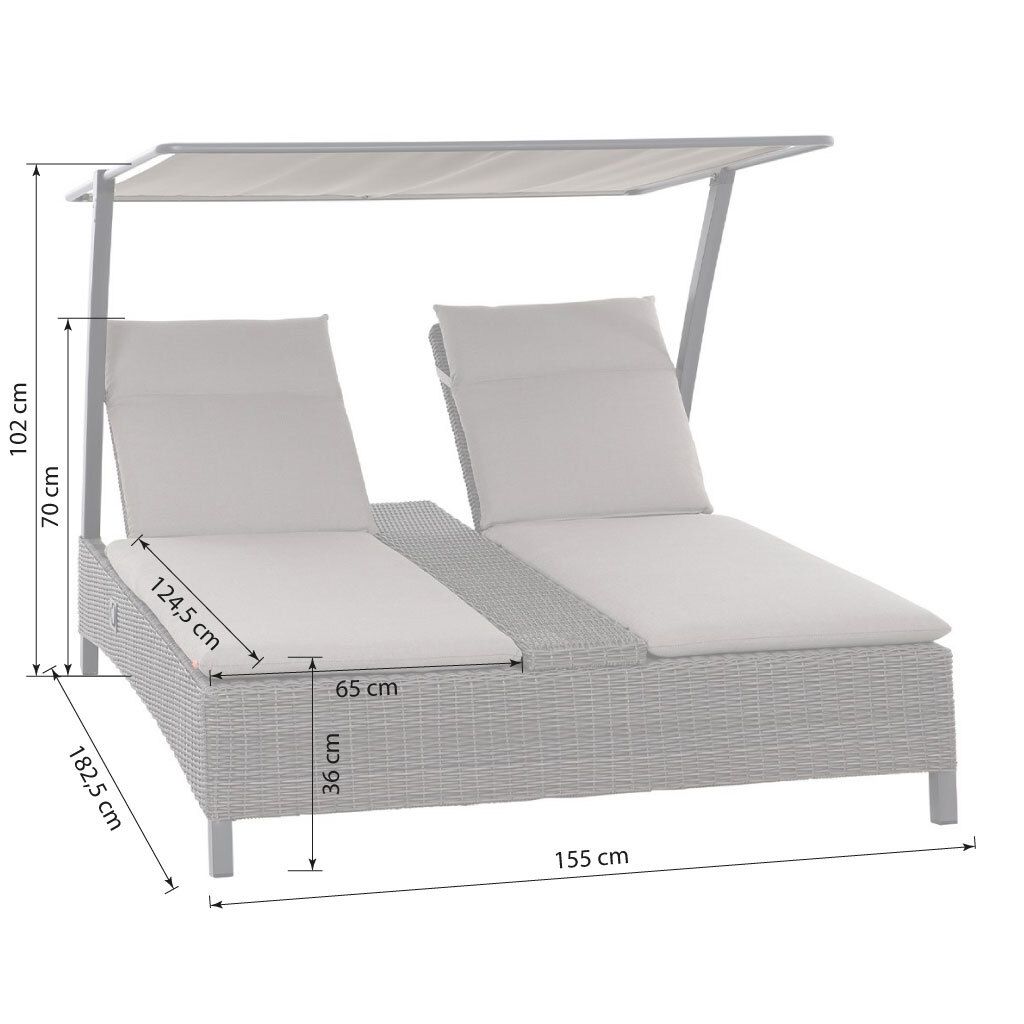 Daybed Corido justerbar flettverk aluminium detalj av flettverk