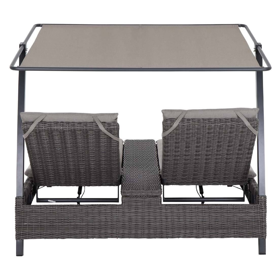 Daybed Corido justerbar flettverk aluminium nærbilde av ryggstøtte