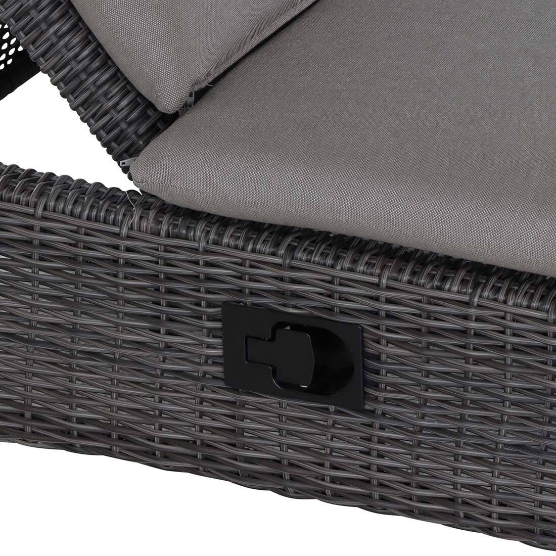 Daybed Corido justerbar flettverk aluminium justerbar ryggstøtte funksjon