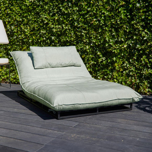 Daybed Emma aluminium Sunbrella 125x196 cm grønn forfra