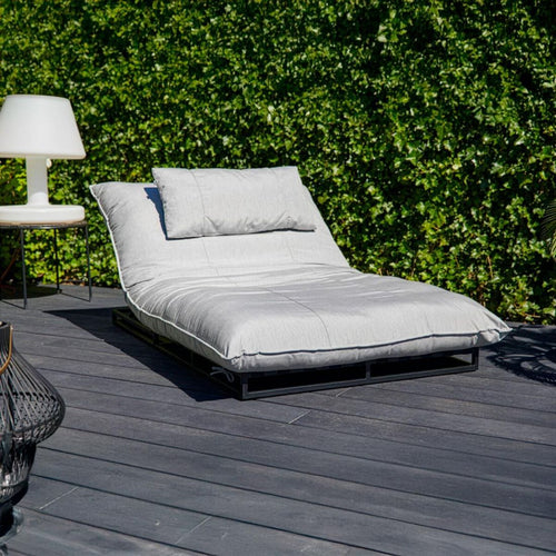 Daybed Emma aluminium Sunbrella 125x196 cm svart forfra