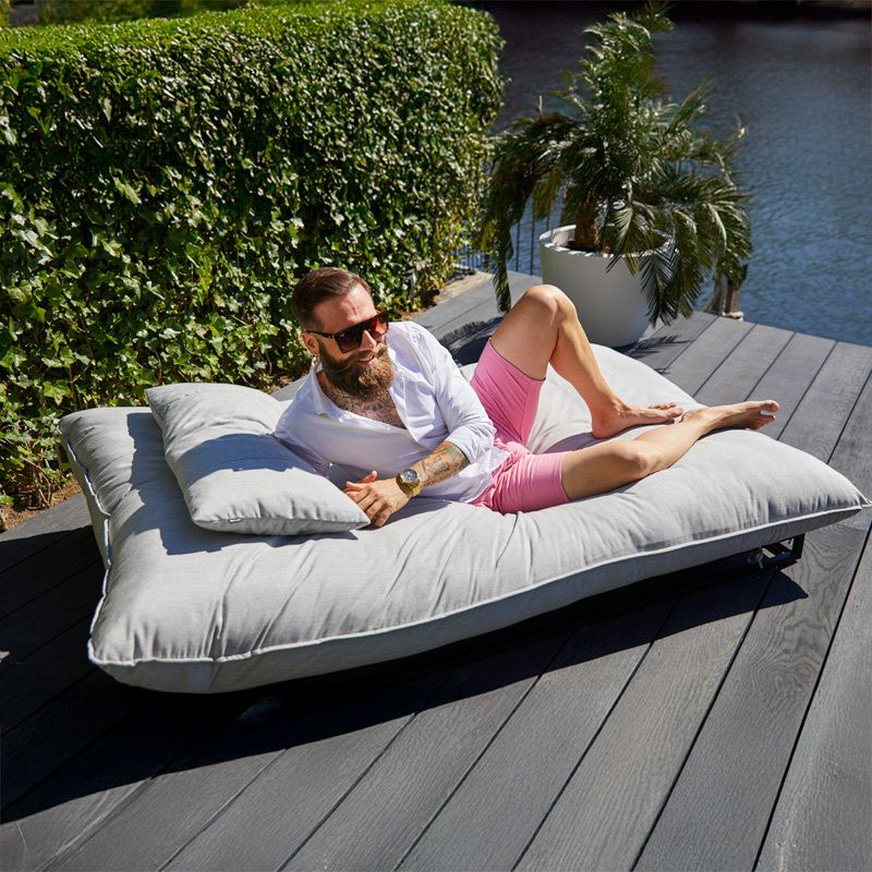 Daybed Emma aluminium Sunbrella 125x196 cm svart bakside