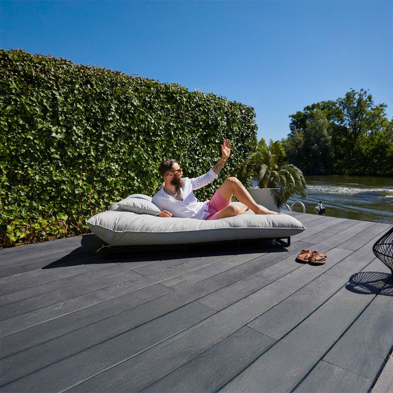 Detaljbilde av Daybed Emma aluminium Sunbrella 125x196 cm svart