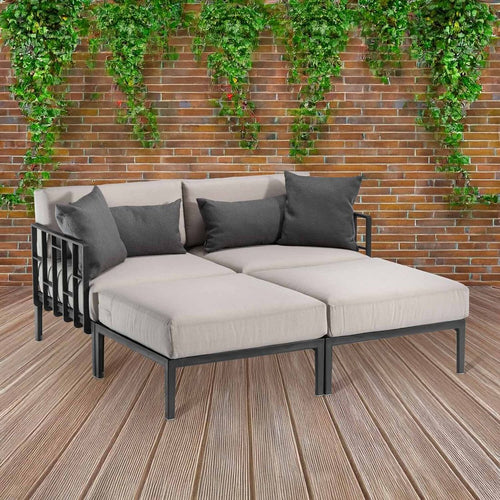 Daybed Engels plast/tekstil 166x163 cm grå bakside