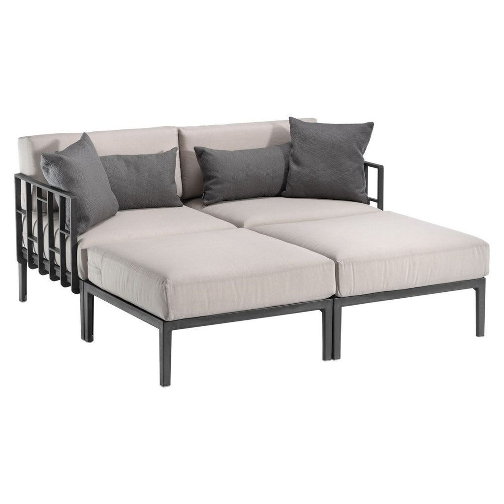 Detalj av Daybed Engels plast/tekstil 166x163 cm grå stoff