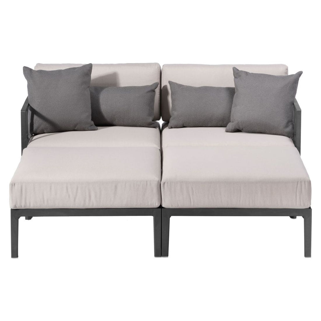 Montert Daybed Engels plast/tekstil 166x163 cm grå i hage