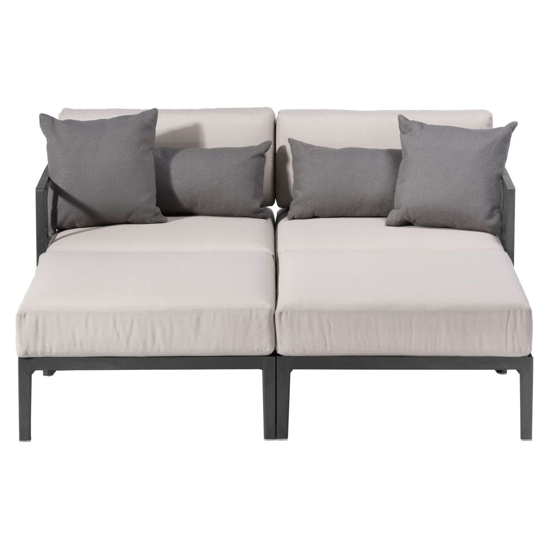 Montert Daybed Engels plast/tekstil 166x163 cm grå i hage