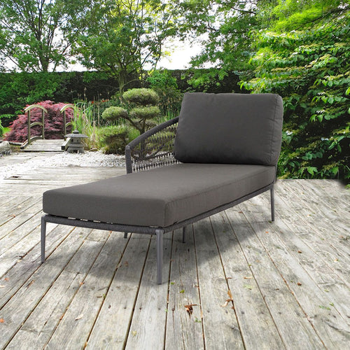 Daybed Ibiza aluminium tau 182x82 cm antrasitt grå forfra