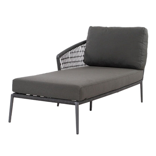 Daybed Ibiza aluminium tau 182x82 cm antrasitt grå detalj rope materiale