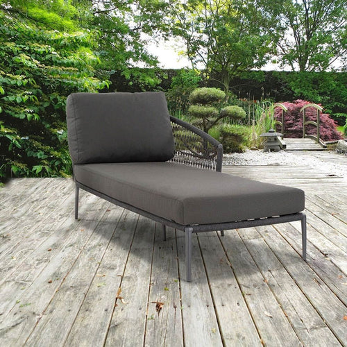 Daybed Ibiza aluminium tau 182x82 cm antrasitt forfra