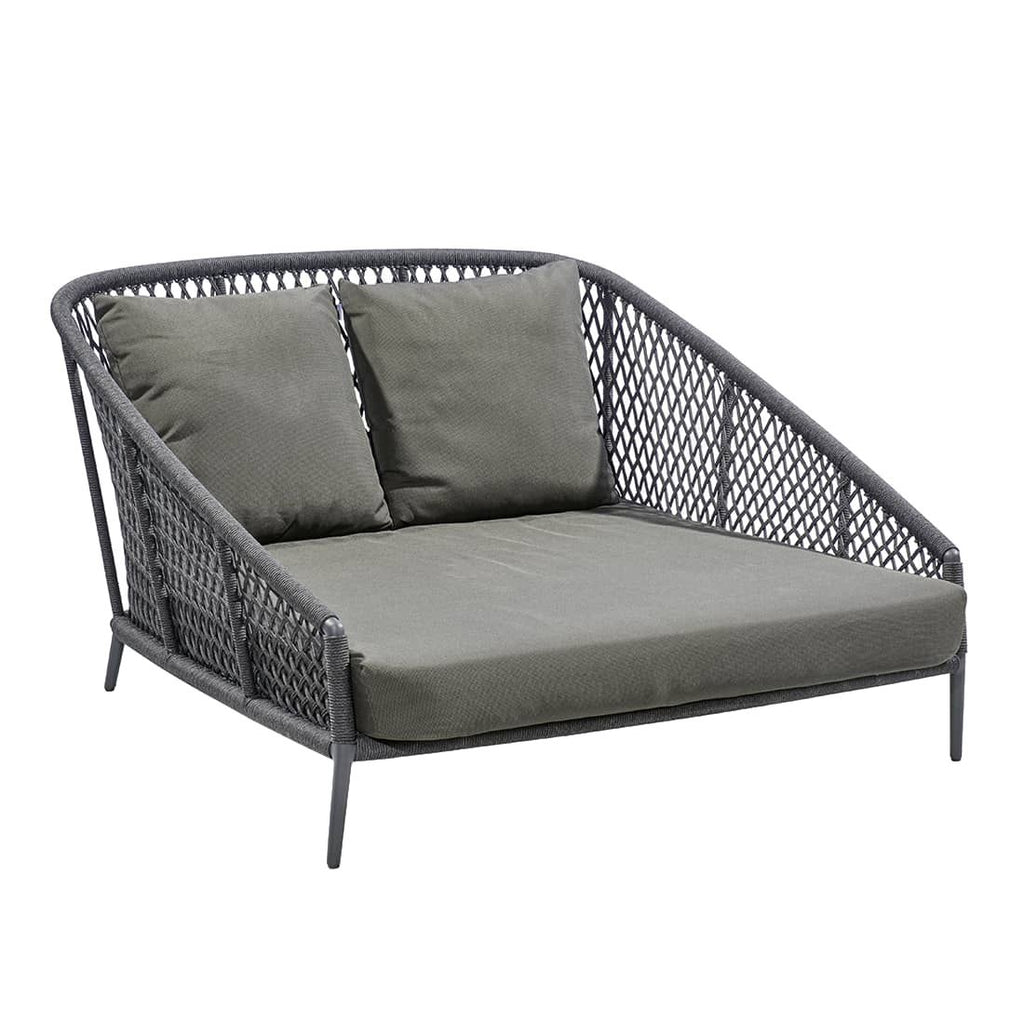 Daybed Ibiza aluminium/olefin 149x156 cm bakside detalj