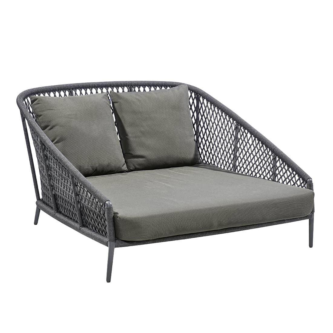 Daybed Ibiza aluminium/olefin 149x156 cm bakside detalj