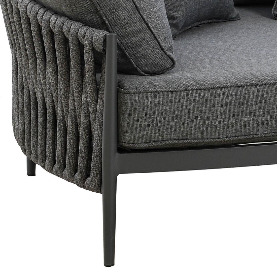 Daybed Lena aluminium tau 164x145 cm antrasitt med pute