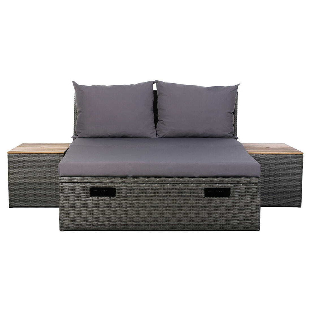 Daybed multifunksjonell aluminium/polyrotting - OUTLIV montert på terrasse