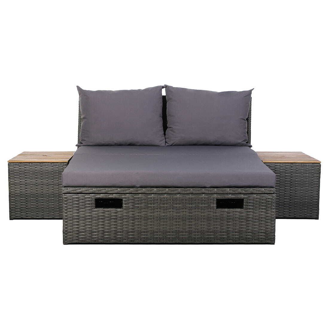 Daybed multifunksjonell aluminium/polyrotting - OUTLIV montert på terrasse