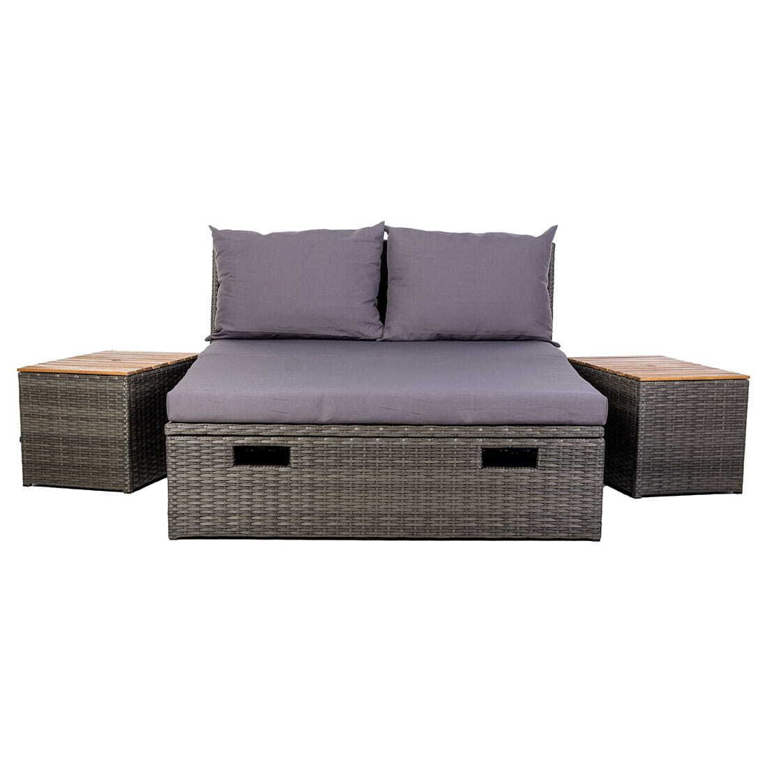 Daybed multifunksjonell aluminium/polyrotting - OUTLIV nærbilde av polyrattan materiale