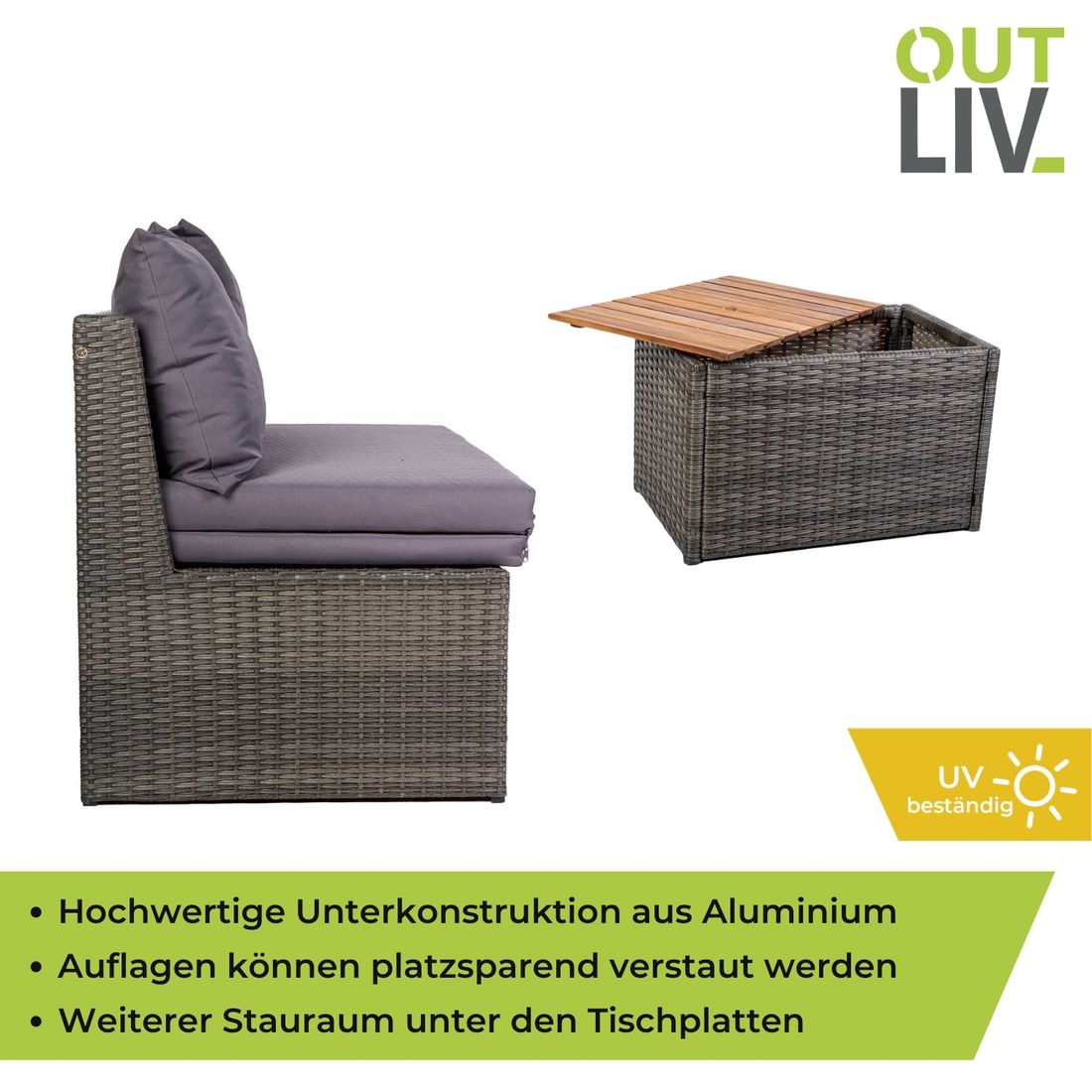 Daybed multifunksjonell aluminium/polyrotting - OUTLIV.