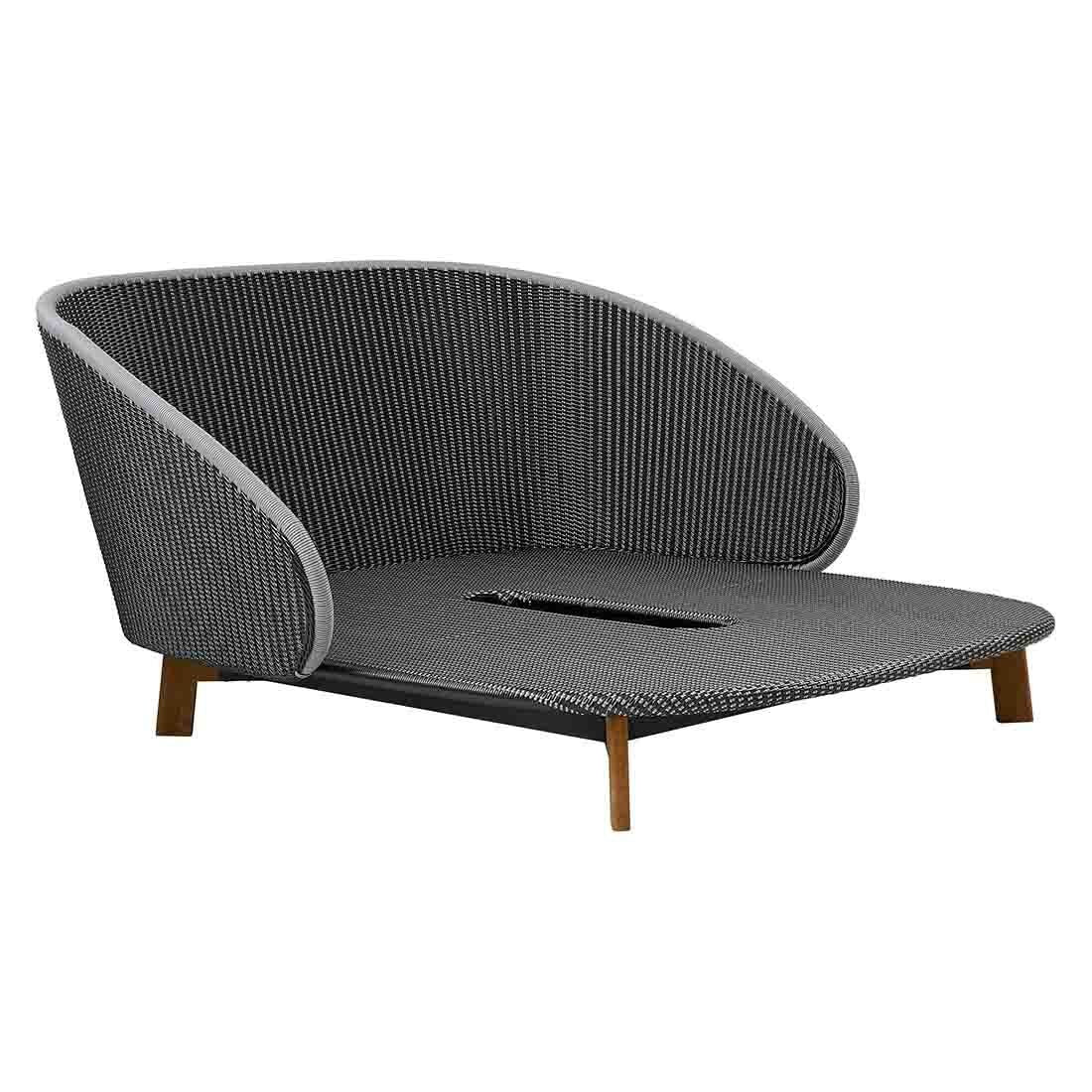 Daybed Peacock teak/aluminium/flettverk med bord - Cane-line nærbilde av flettverk