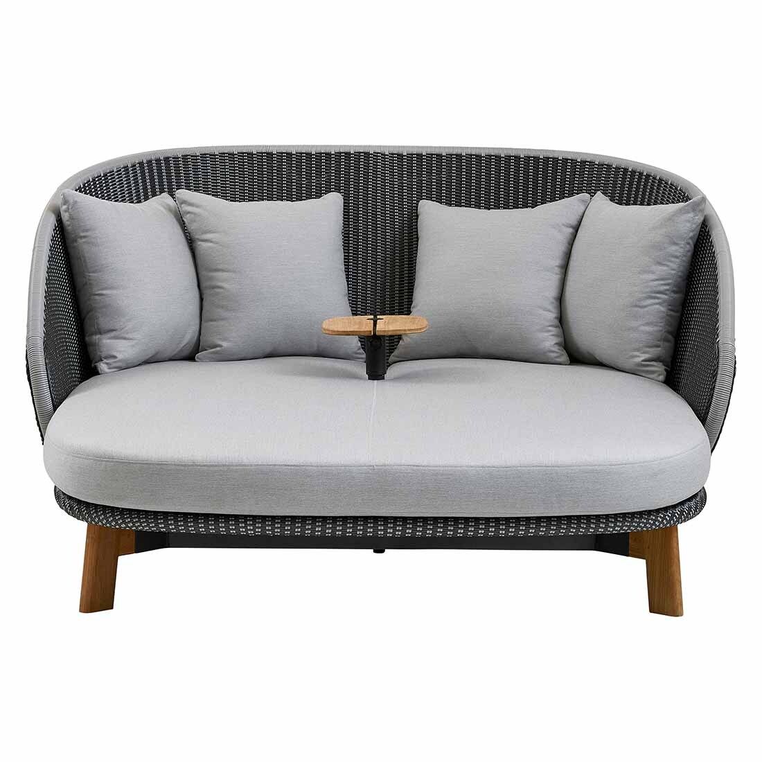 Daybed Peacock teak/aluminium/flettverk med bord - Cane-line