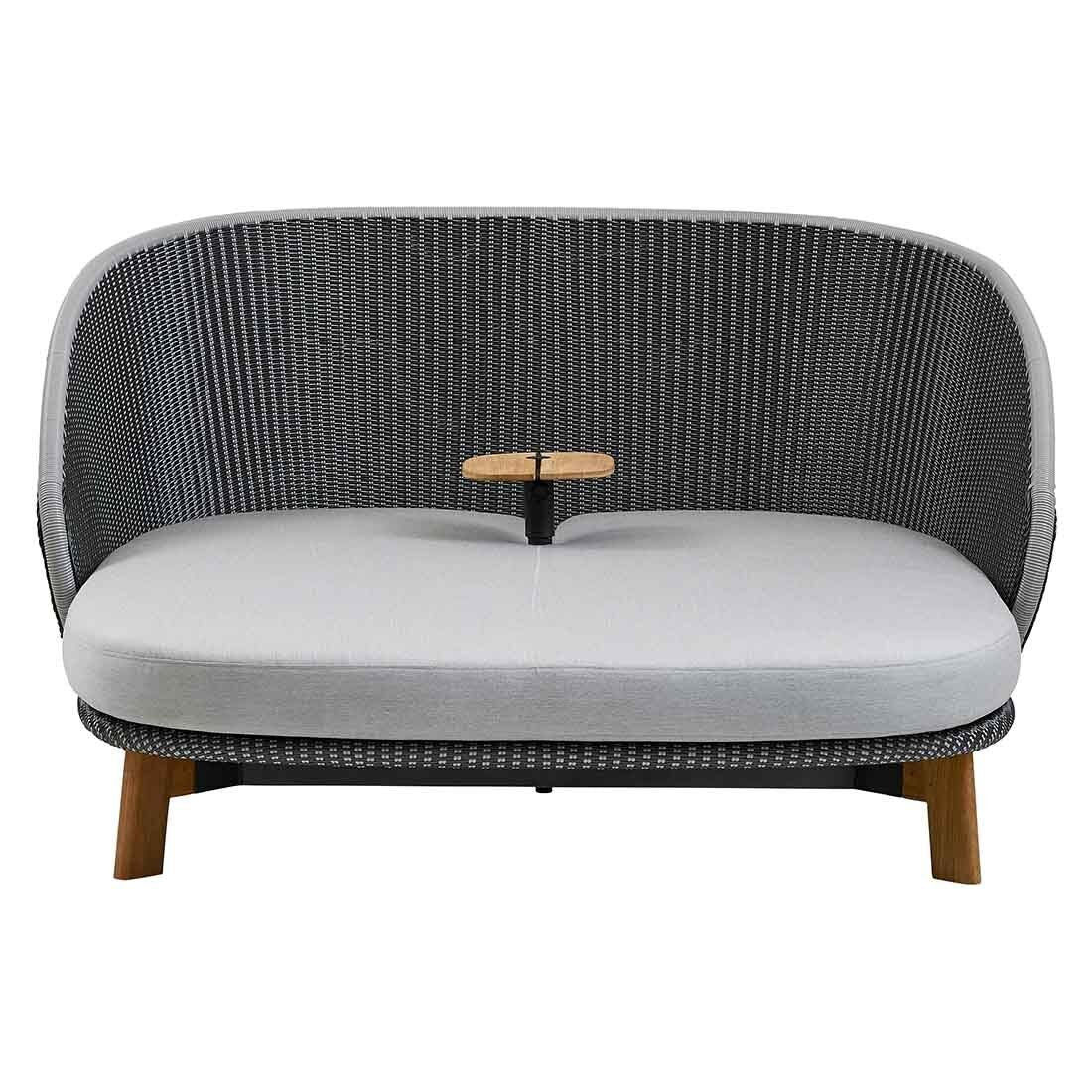 Daybed Peacock teak/aluminium/flettverk med bord - Cane-line