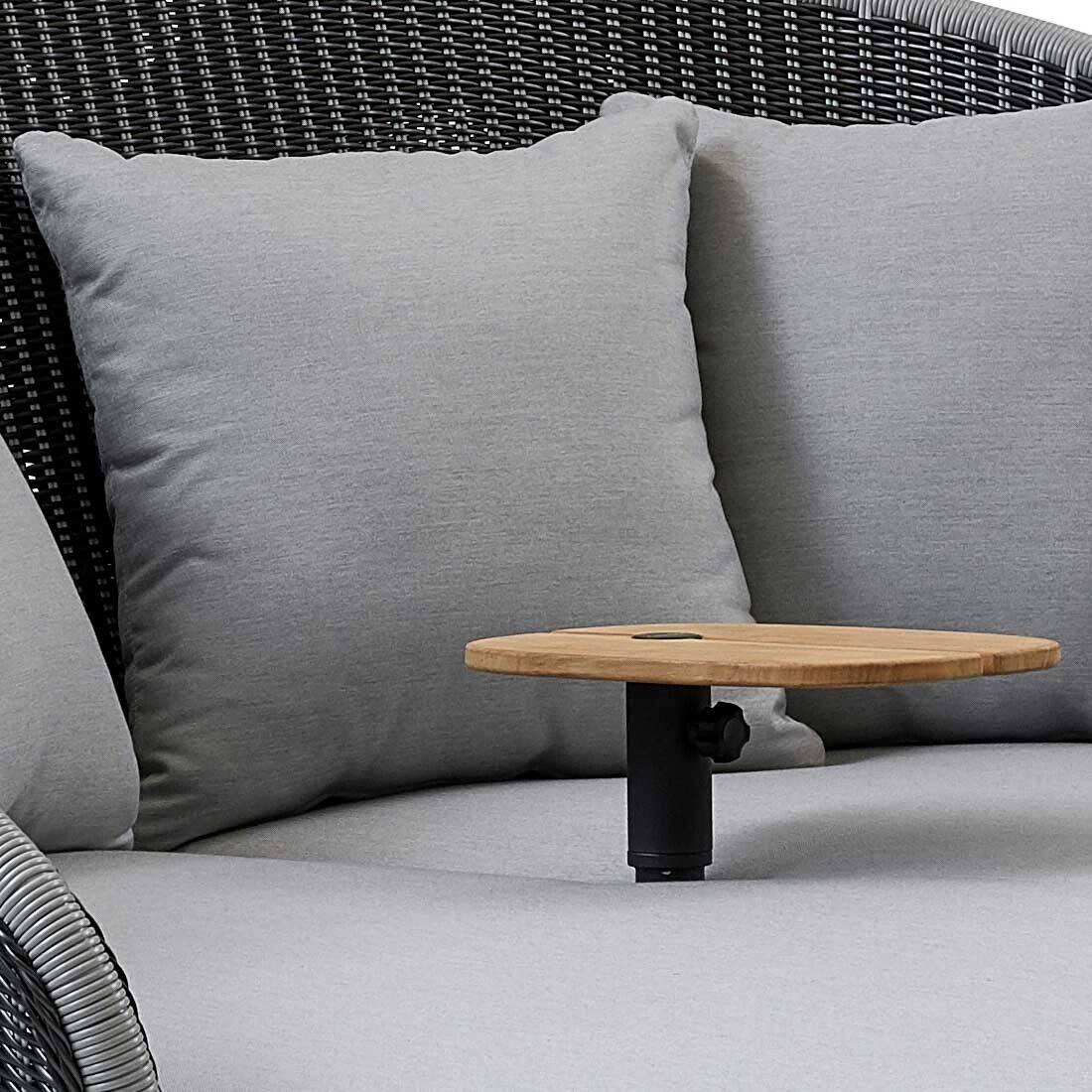 Daybed Peacock teak/aluminium/flettverk med bord - Cane-line
