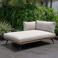 Daybed Pearl aluminium/teak 107x157 cm forfra