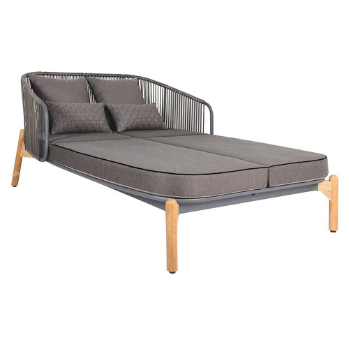 Daybed Pollux justerbar aluminium/teak 215x139 cm bakside