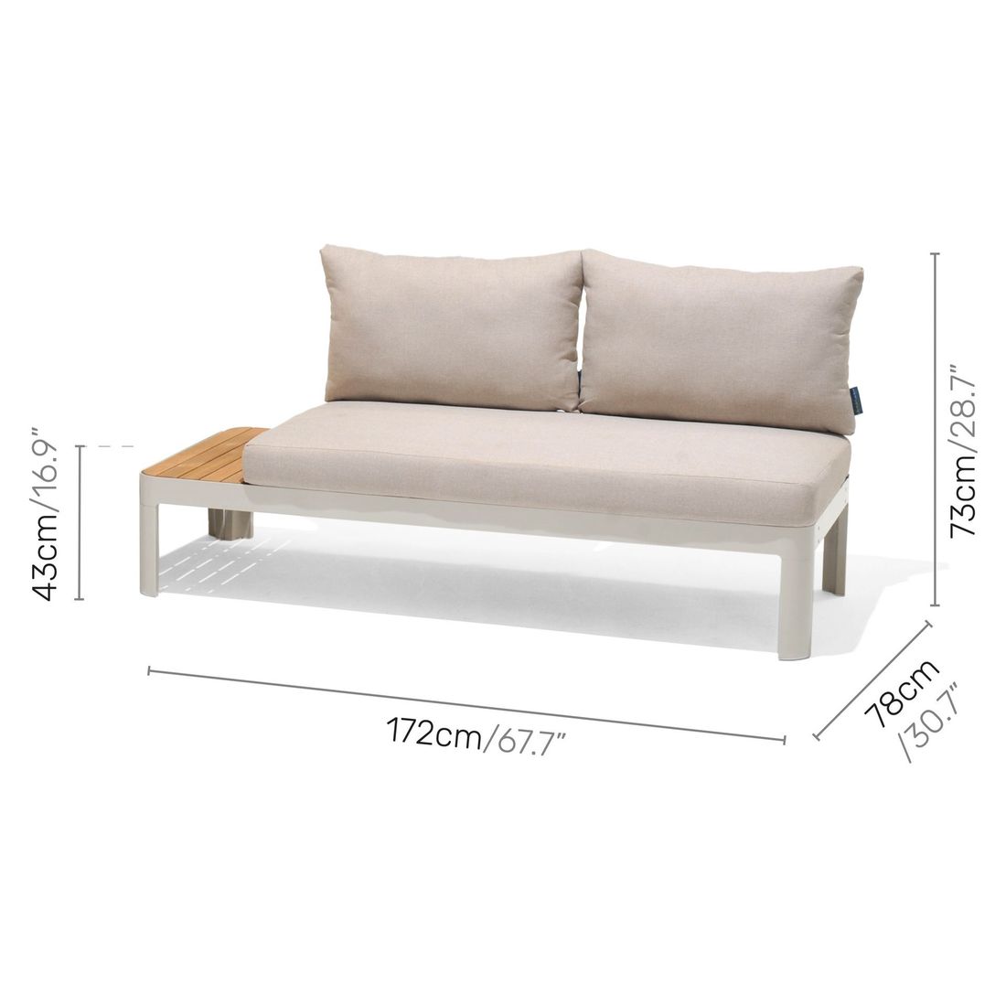 Daybed Portals aluminium olefin LifestyleGarden detalj av stoff