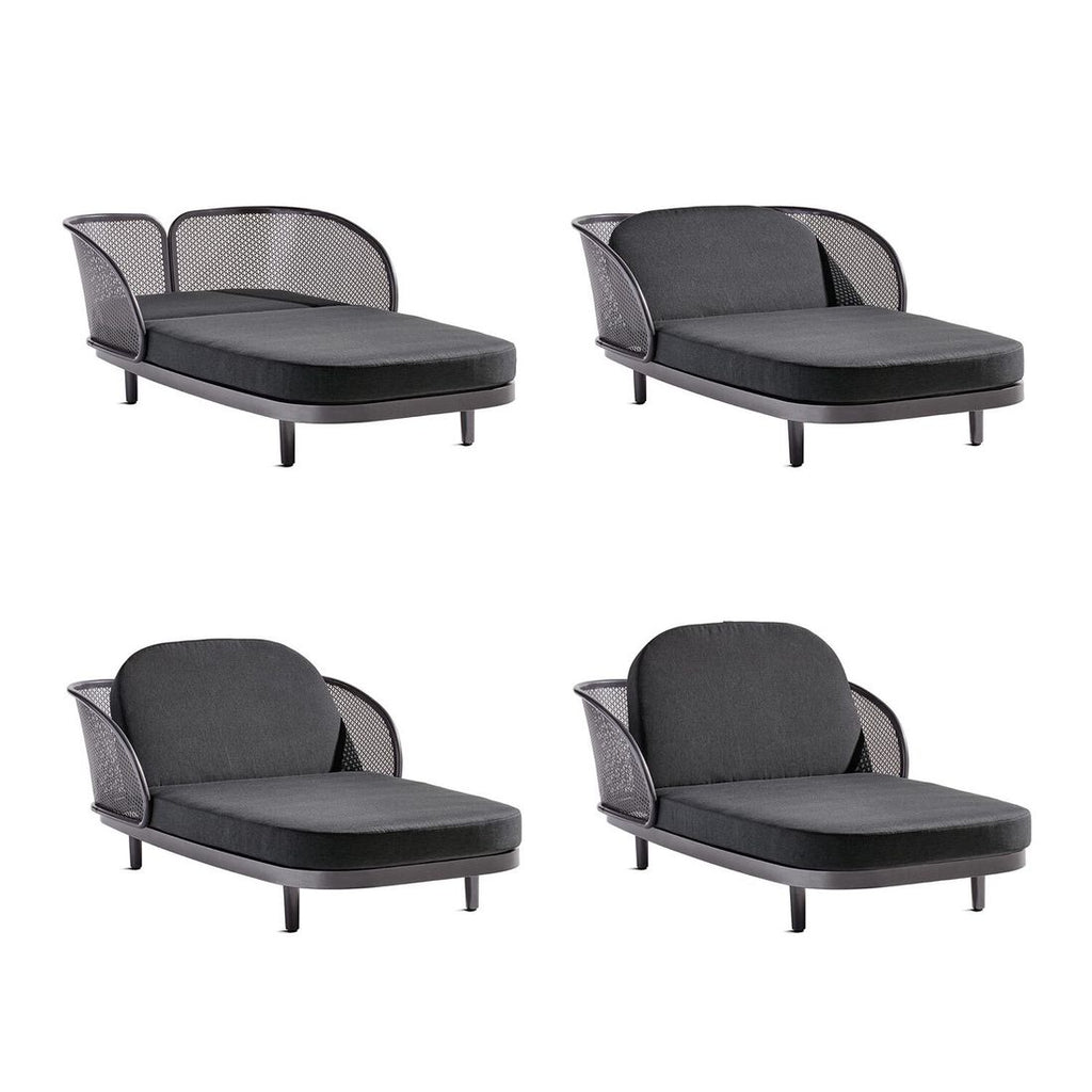 Detalj av stoffet på Daybed Samoa aluminium 117x210 cm justerbar rygg
