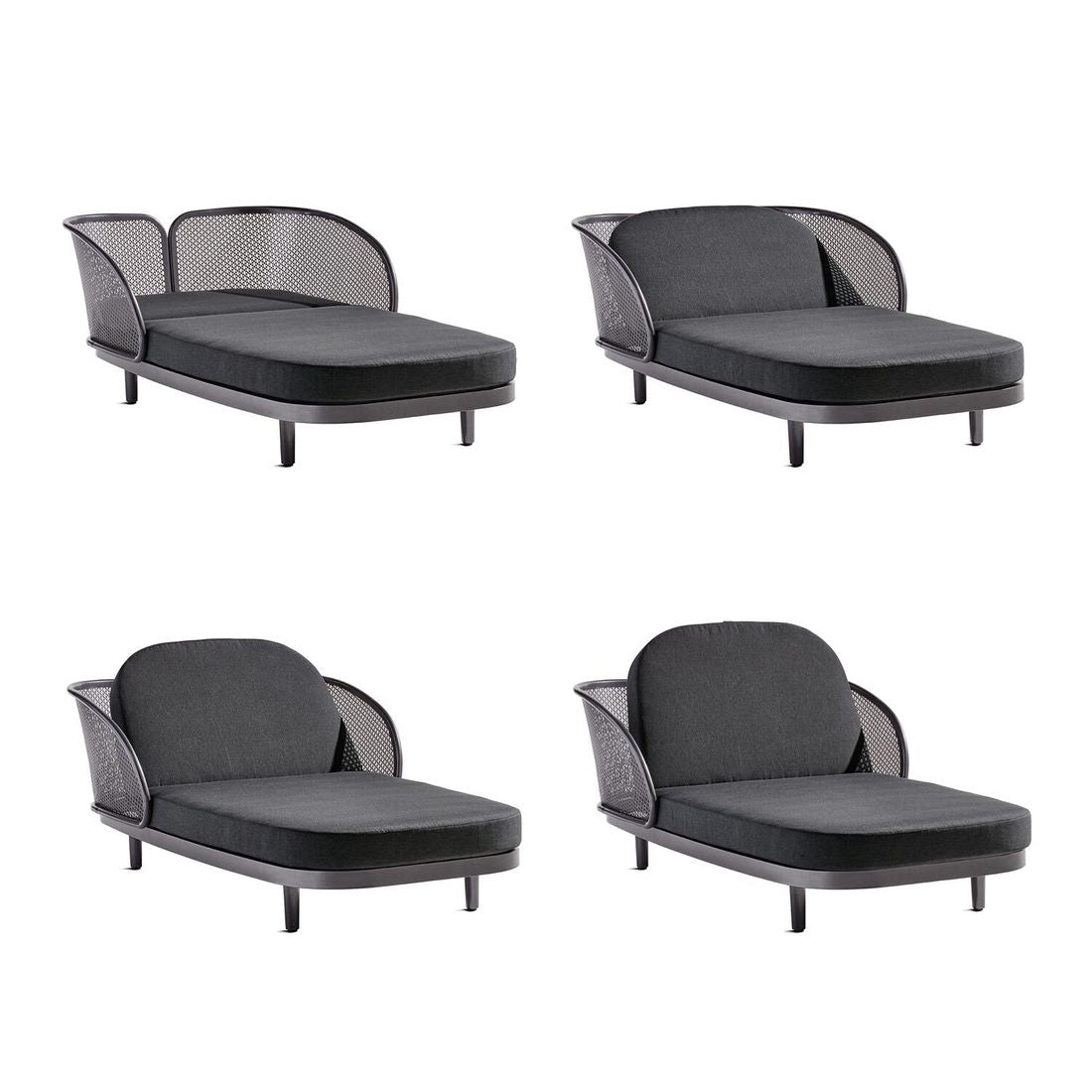 Detalj av stoffet på Daybed Samoa aluminium 117x210 cm justerbar rygg