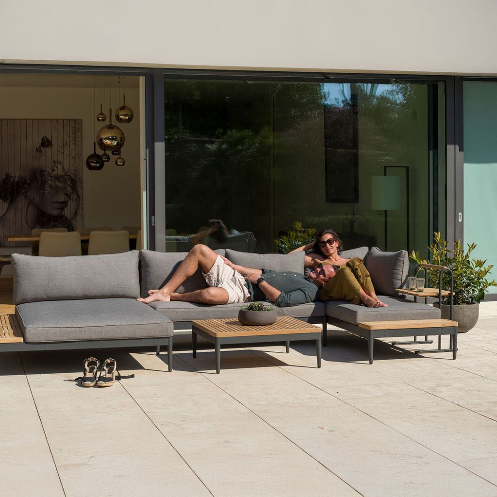 Daybed Topaz XL aluminium/olefin 130x158 cm helhetsbilde