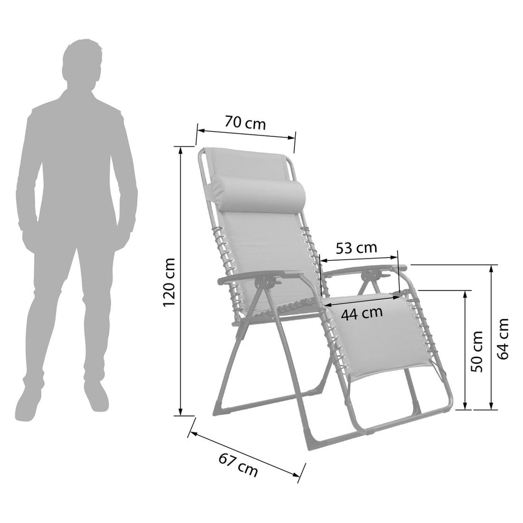 Detaljbilde av stoff på Relax-stol Oasi stål/olefin sammenleggbar 67 cm