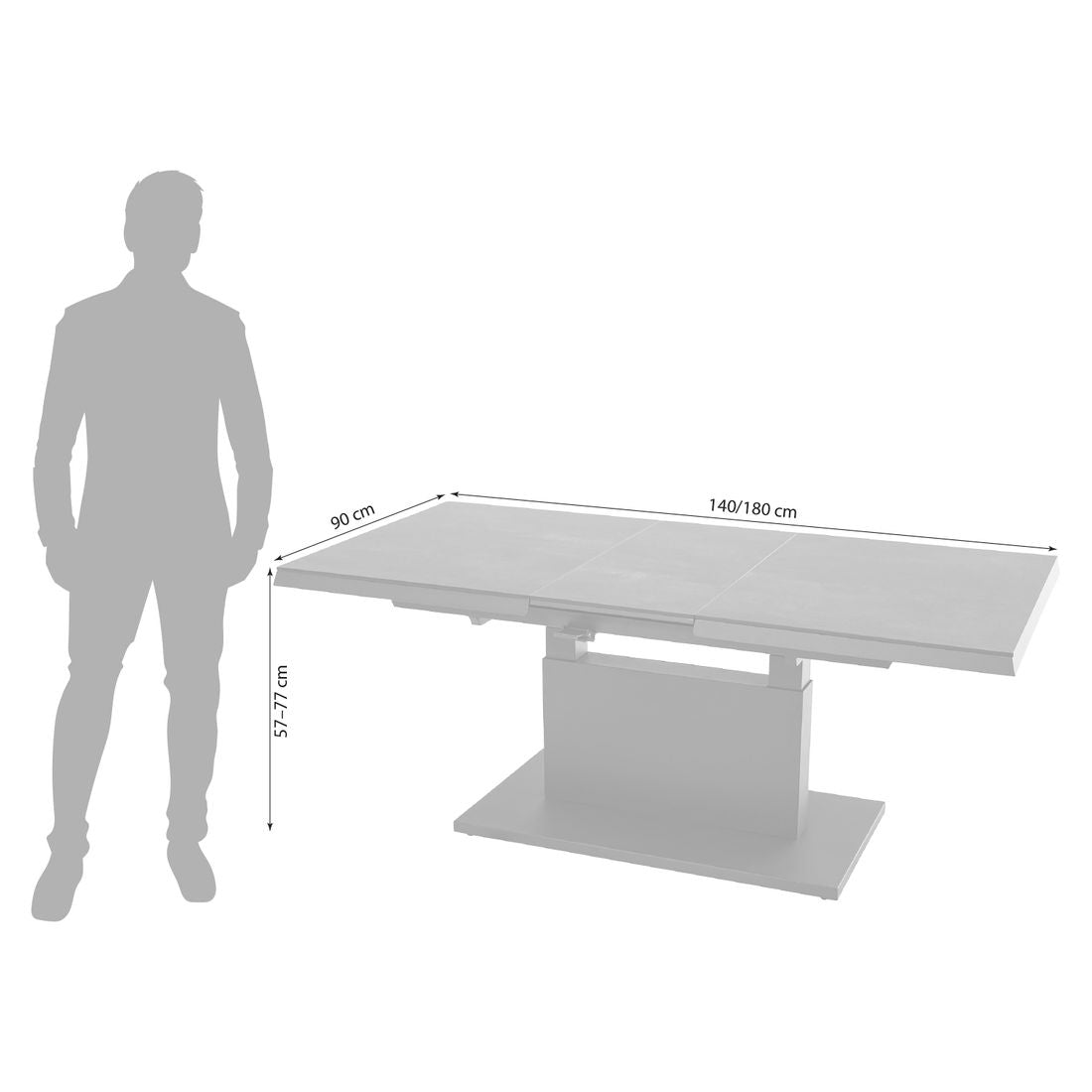 Detaljbilde av Uttrekkbart hagebord Talina