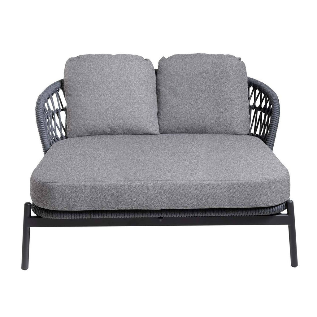 Dobbel solseng 7013 aluminium/tau 148x164 cm - Interliving detalj stoff