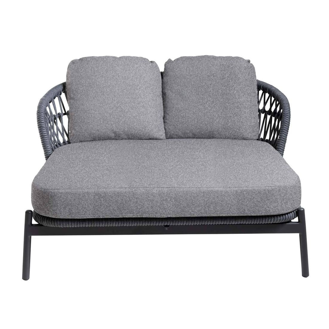 Dobbel solseng 7013 aluminium/tau 148x164 cm - Interliving detalj stoff