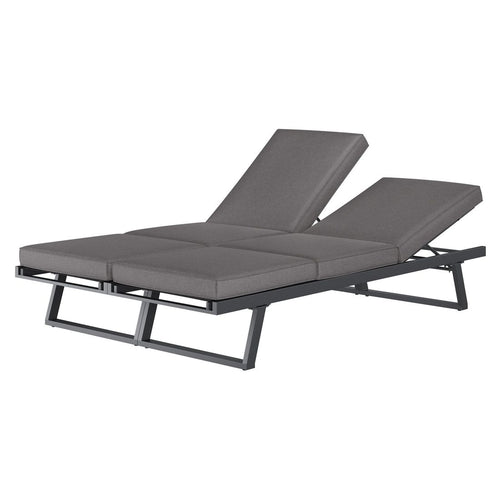 Dobbel solseng Lucca justerbar aluminium 148x200 cm bakside