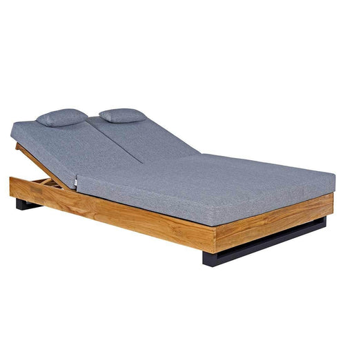 Dobbel solseng Madrid resirkulert teak/olefin bakside