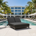 Dobbel solseng Miami justerbar aluminium/Sunbrella forfra