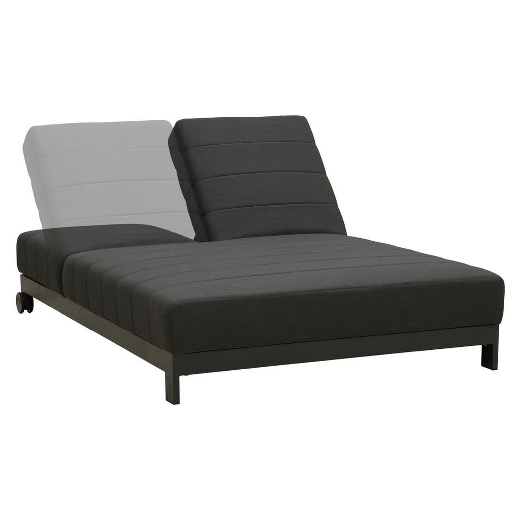 Dobbel solseng Miami justerbar aluminium/Sunbrella nærbilde av hjul