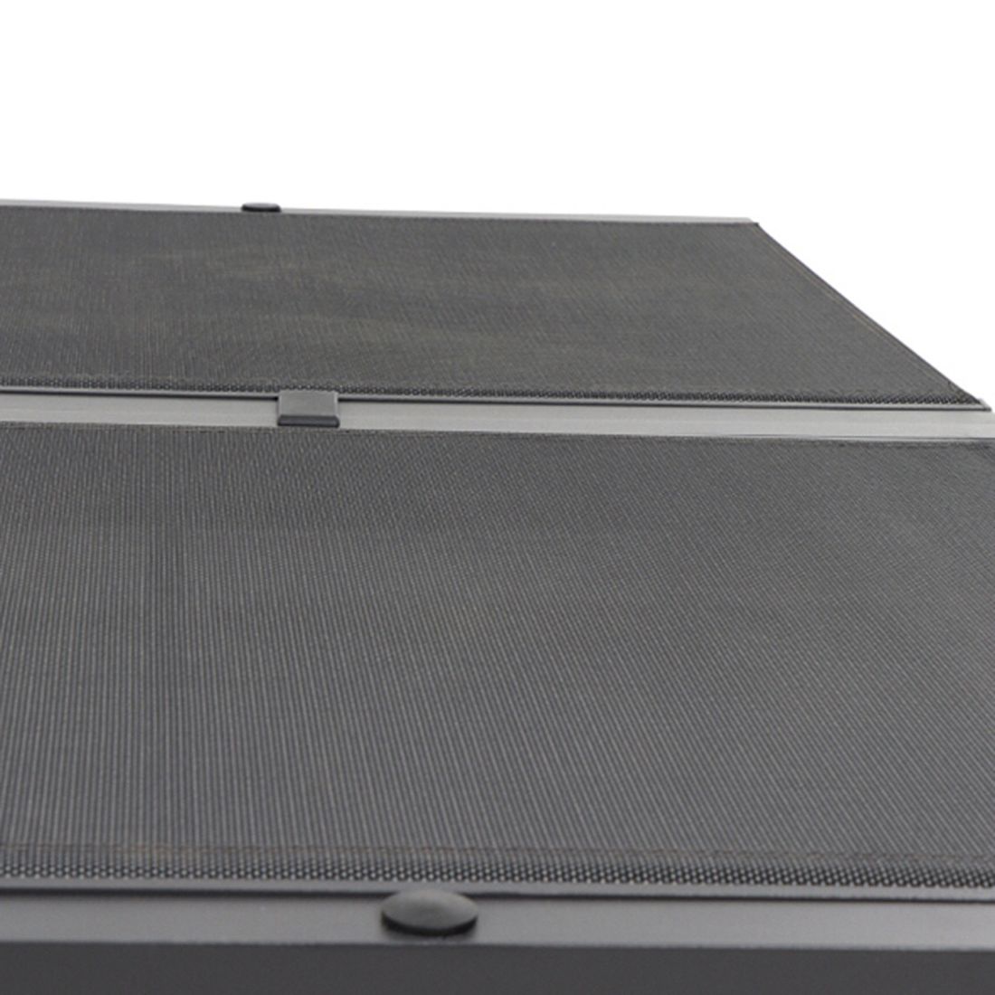 Dobbel solseng Rimini aluminium/textilen 131x200 cm sideprofil