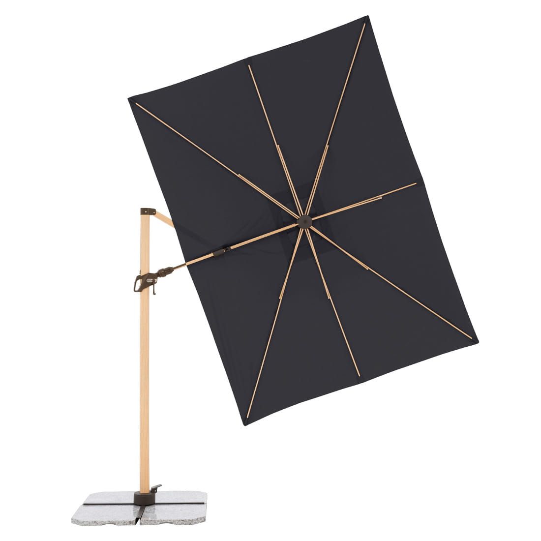 Fritthengende parasoll Alu-Wood Ultra 300x220cm aluminium - Doppler