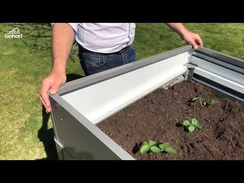 Drivhusaufsats for opphøyd bed 200x101 cm - Biohort forfra
