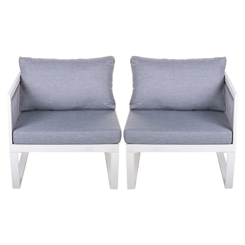 Loungesett Oscar aluminium/polypropylen hvit/grå - OUTLIV.