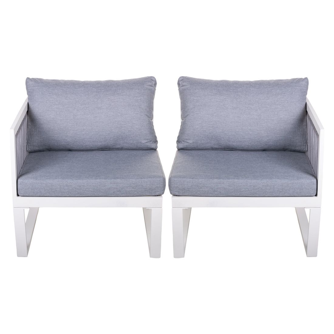 Loungesett Oscar aluminium/polypropylen hvit/grå - OUTLIV.